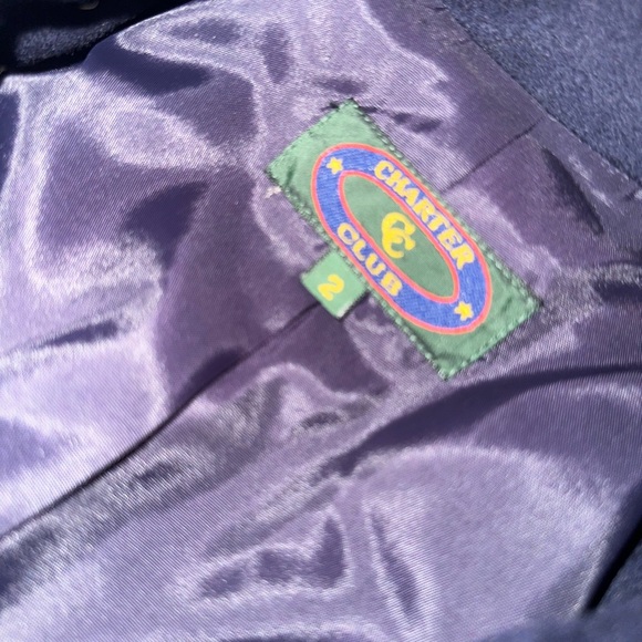 Women's Navy Blue Charter Club Coat (100% Cashmere) - Picture 5 of 7